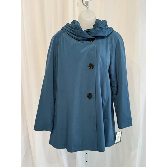 Gallery NWT Teal Women's All Seasons Button Jacket Removable Liner & Hood PS - Picture 4 of 16